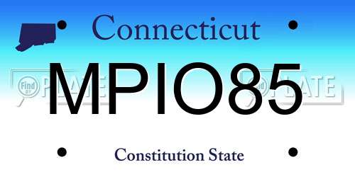 MPIO85 Connecticut License Plate