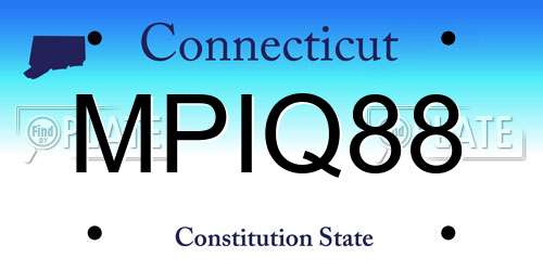 MPIQ88 Connecticut License Plate