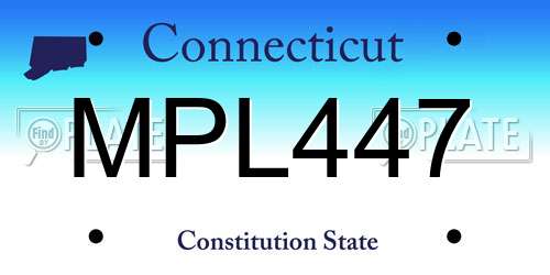 MPL447 Connecticut License Plate