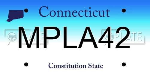 MPLA42 Connecticut License Plate