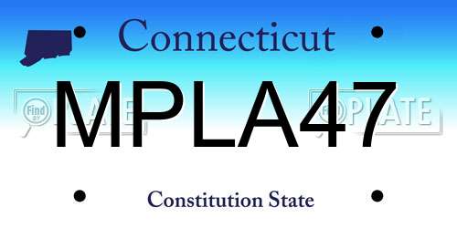 MPLA47 Connecticut License Plate