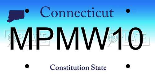 MPMW10 Connecticut License Plate