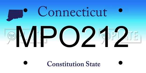 MPO212 Connecticut License Plate