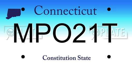 MPO21T Connecticut License Plate