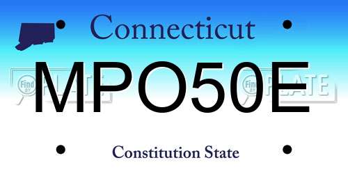 MPO50E Connecticut License Plate