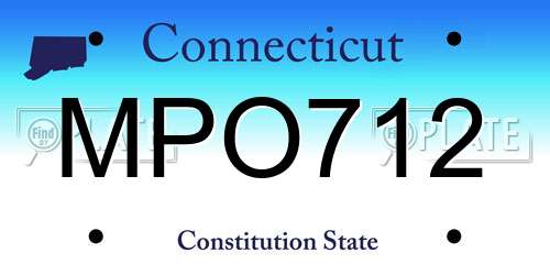 MPO712 Connecticut License Plate