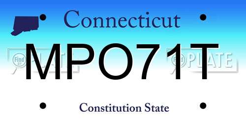MPO71T Connecticut License Plate