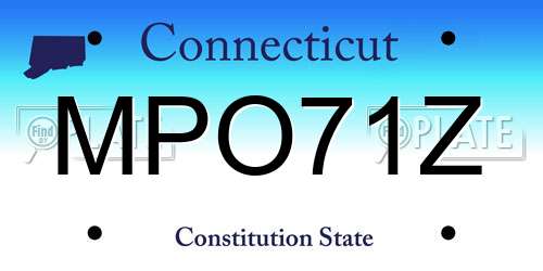 MPO71Z Connecticut License Plate