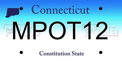 MPOT12 Connecticut License Plate