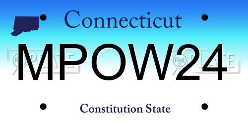 MPOW24 Connecticut License Plate