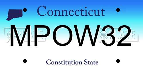 MPOW32 Connecticut License Plate