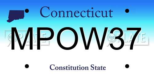 MPOW37 Connecticut License Plate