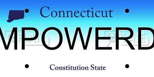 MPOWERD Connecticut License Plate