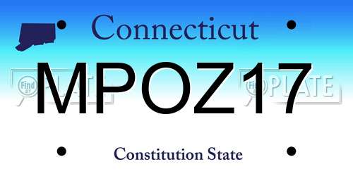 MPOZ17 Connecticut License Plate