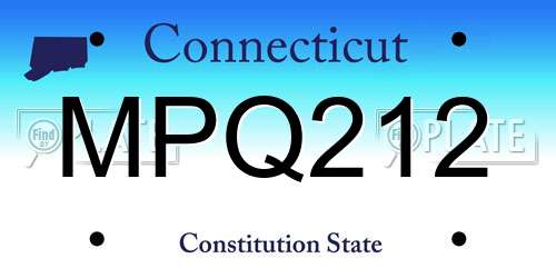 MPQ212 Connecticut License Plate