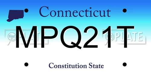 MPQ21T Connecticut License Plate