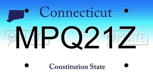 MPQ21Z Connecticut License Plate