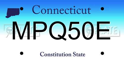 MPQ50E Connecticut License Plate