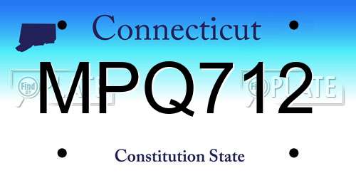 MPQ712 Connecticut License Plate