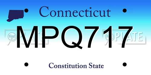 MPQ717 Connecticut License Plate