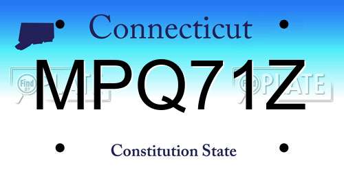 MPQ71Z Connecticut License Plate