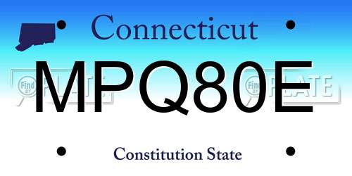 MPQ80E Connecticut License Plate