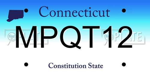MPQT12 Connecticut License Plate