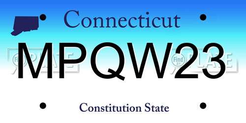 MPQW23 Connecticut License Plate
