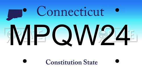 MPQW24 Connecticut License Plate