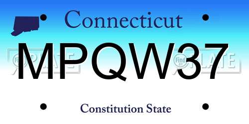 MPQW37 Connecticut License Plate