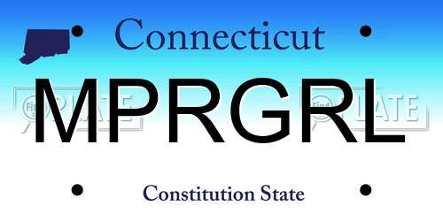 MPRGRL Connecticut License Plate