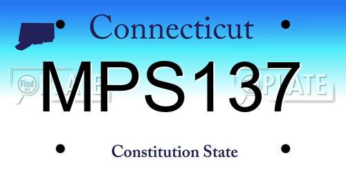 MPS137 Connecticut License Plate