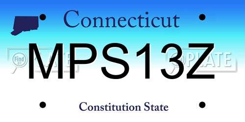 MPS13Z Connecticut License Plate