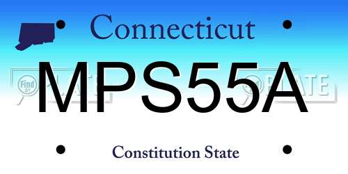 MPS55A Connecticut License Plate