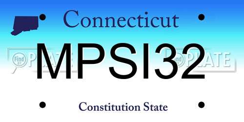 MPSI32 Connecticut License Plate
