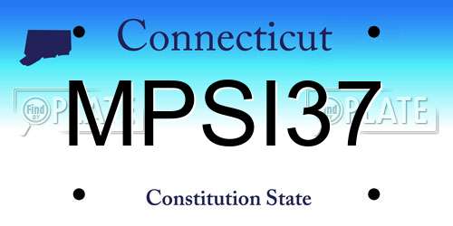 MPSI37 Connecticut License Plate