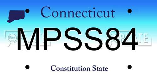 MPSS84 Connecticut License Plate