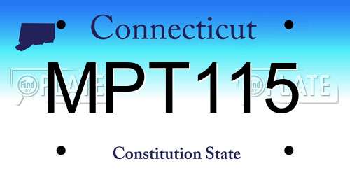 MPT115 Connecticut License Plate