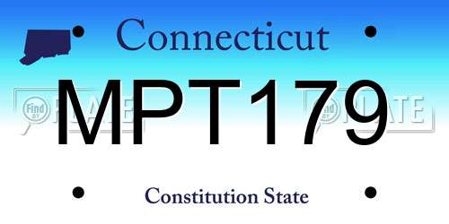 MPT179 Connecticut License Plate