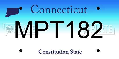 MPT182 Connecticut License Plate