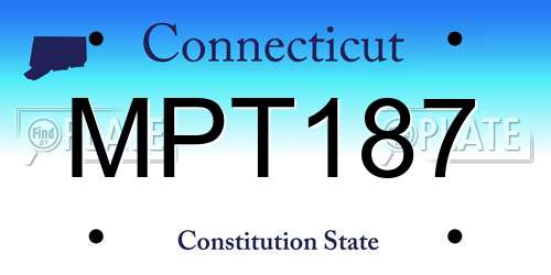 MPT187 Connecticut License Plate