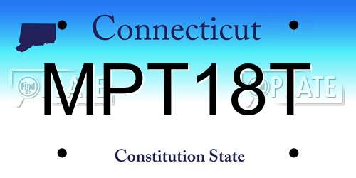 MPT18T Connecticut License Plate