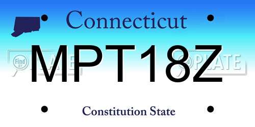 MPT18Z Connecticut License Plate