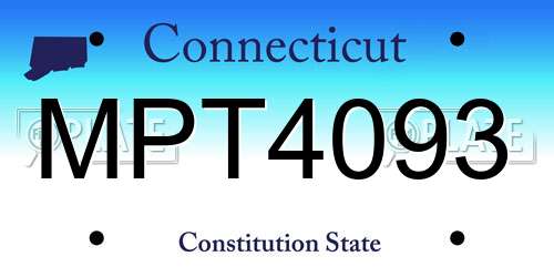 MPT4093 Connecticut License Plate
