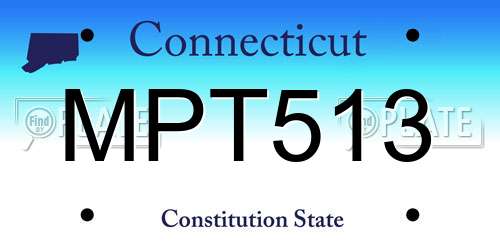 MPT513 Connecticut License Plate