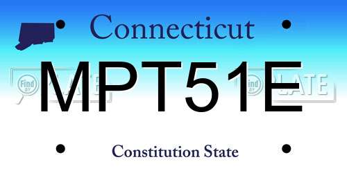 MPT51E Connecticut License Plate