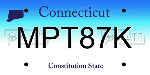 MPT87K Connecticut License Plate