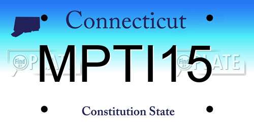 MPTI15 Connecticut License Plate