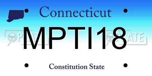 MPTI18 Connecticut License Plate