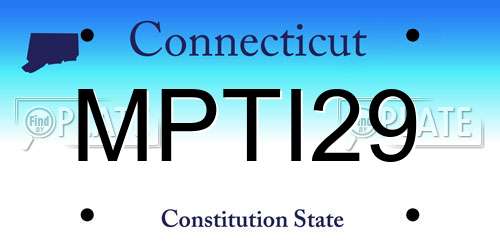 MPTI29 Connecticut License Plate